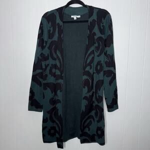 Chico's Black and Green Cardigan